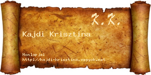 Kajdi Krisztina névjegykártya